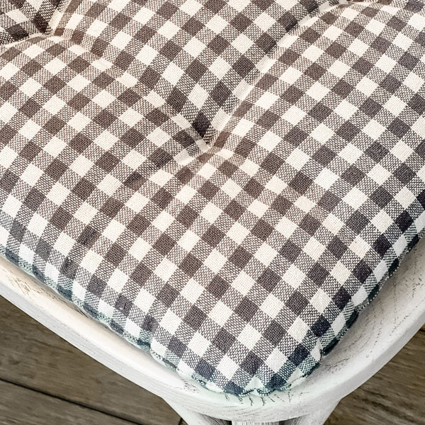Gray Gables Check Chair Pad 16Lx16W