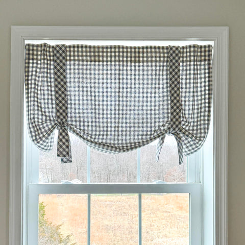 Gray Gables Check Roman Valance 24Lx40W