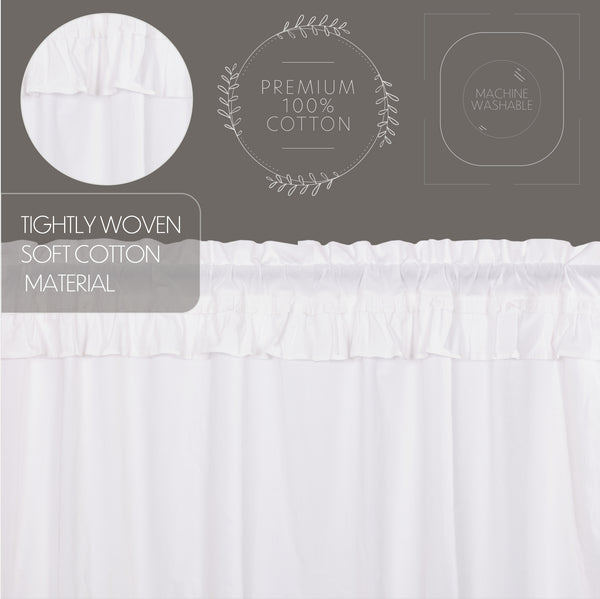 Muslin Ruffled Bleached White Tier Set of 4 L24xW36