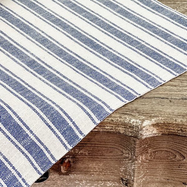 Market Place Blue Ticking Stripe Tablemat Set of 2 14Lx14W