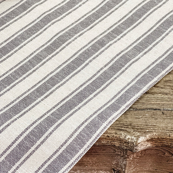 Market Place Gray Ticking Stripe Tablemat Set of 2 14Lx14W