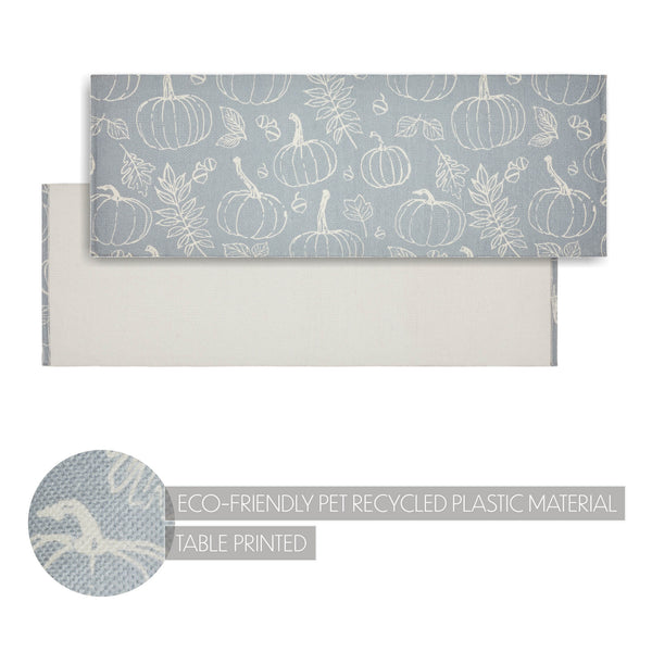 VHC Brands Fall Farmhouse Silhouette Pumpkin Grey Indoor Outdoor Runner Rug 17x48