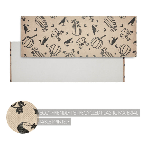 Raven Harvest Black Polypropylene Indoor Outdoor Runner Rug 17x48 Farmhouse Rustic Durable Easy Clean Entryway Patio Kitchen Hallway