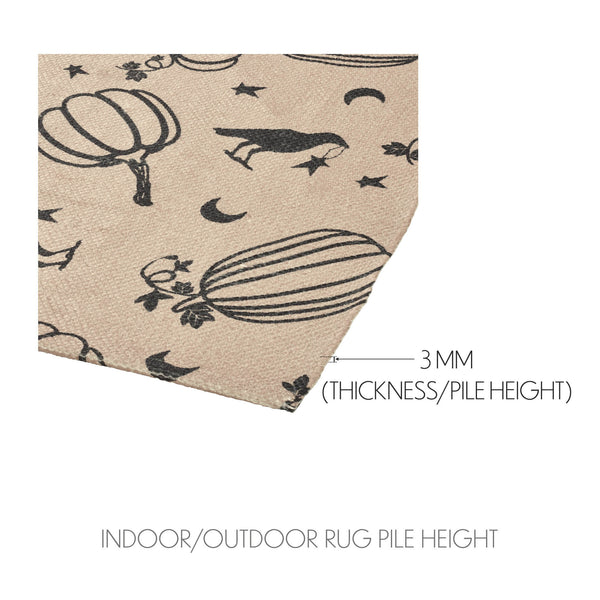 Raven Harvest Black Polypropylene Indoor Outdoor Runner Rug 17x48 Farmhouse Rustic Durable Easy Clean Entryway Patio Kitchen Hallway