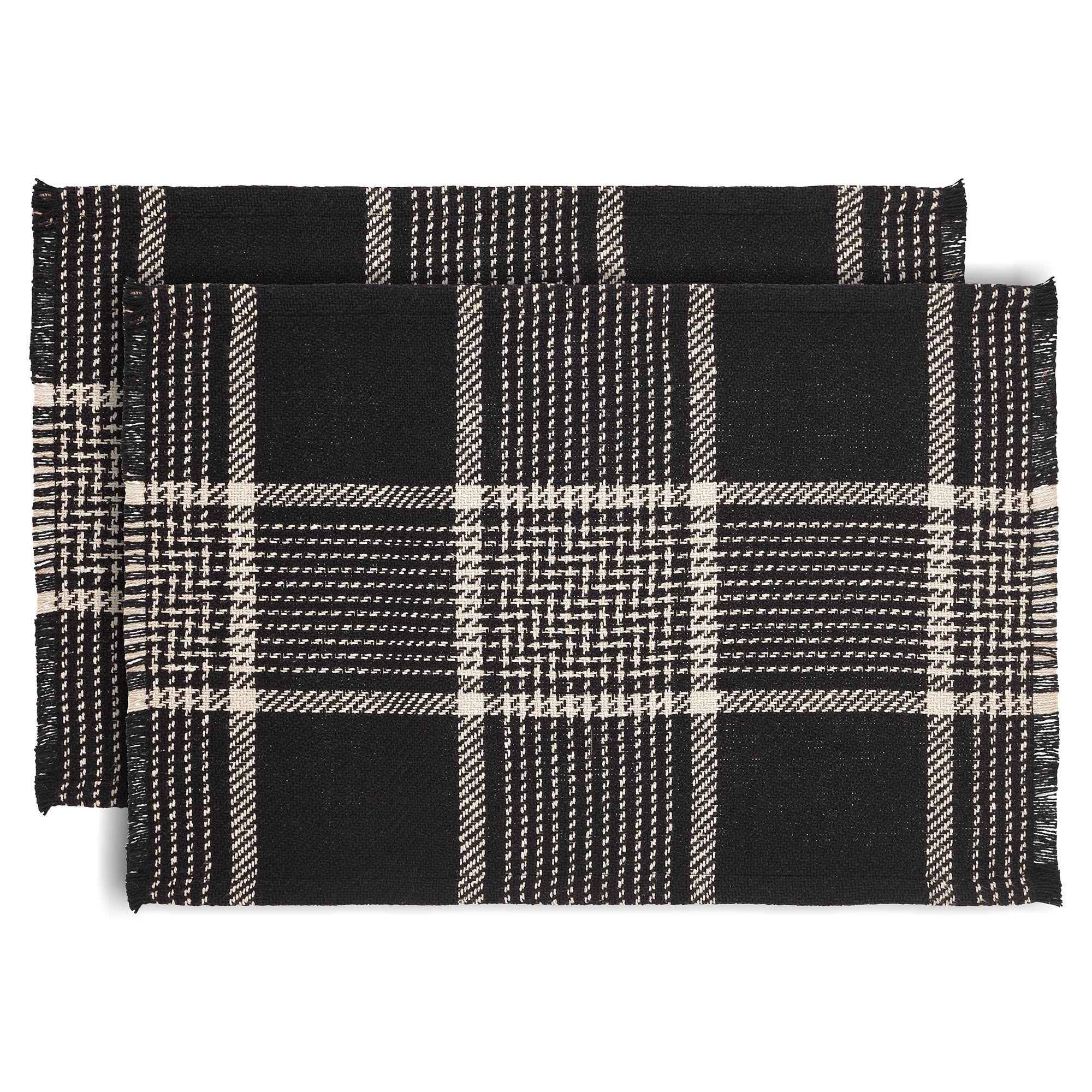 Buffalo Plaid Dish Towel Kit - Classic Black/Natural White