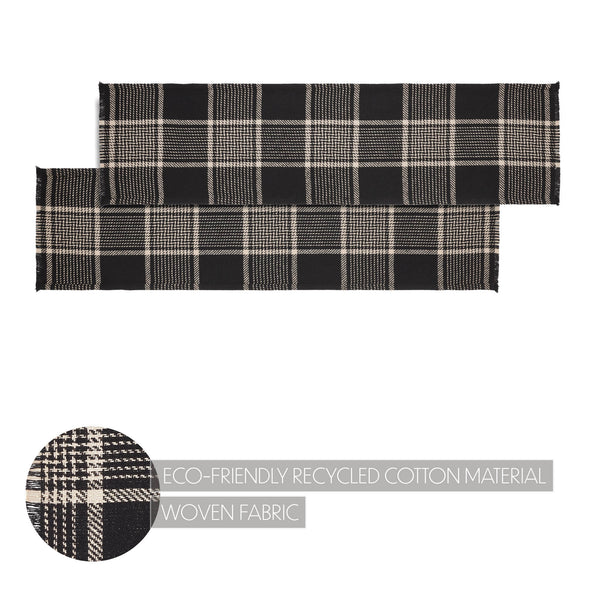 Eston Black Tan Plaid Runner 12x48