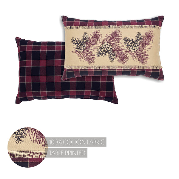 Connell Pinecone Decorative Throw Pillow 14x22, Rustic Woodland Lumbar Accent Cushion for Home Decor