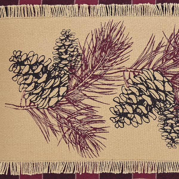 Connell Pinecone Decorative Throw Pillow 14x22, Rustic Woodland Lumbar Accent Cushion for Home Decor