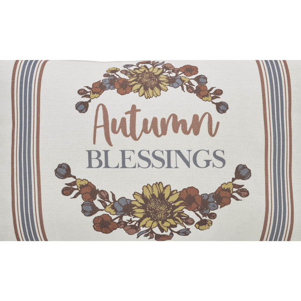 Bountifall Autumn Blessings Fall Harvest Lumbar Throw Pillow 14x22 Seasonal Home Decor Accent