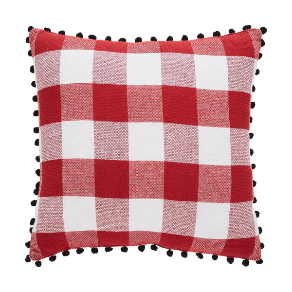 Annie Red Check Vintage Santa Pillow 18x18