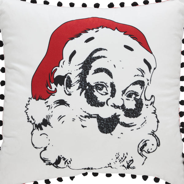 Annie Red Check Vintage Santa Pillow 18x18