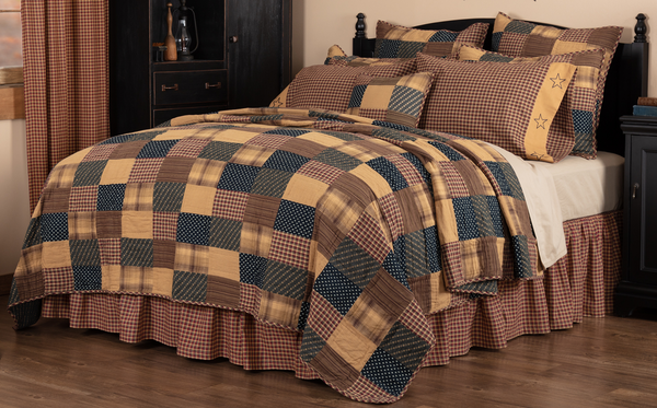 Patriotic Patch Twin Quilt Combo - Clearance - Twin Quilt, 1 Standard Sham, 2 16x16 Pillows