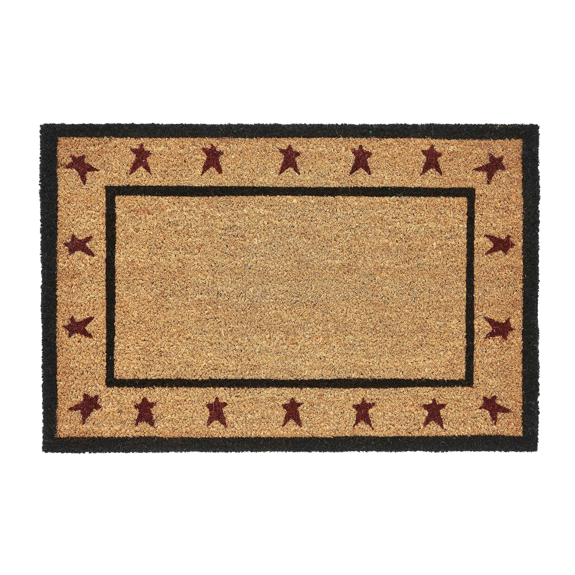 Coir Rugs Designs Connell Coir Rug Rect Stars 20x30 - Allyson’s Place | Primitive Home Décor