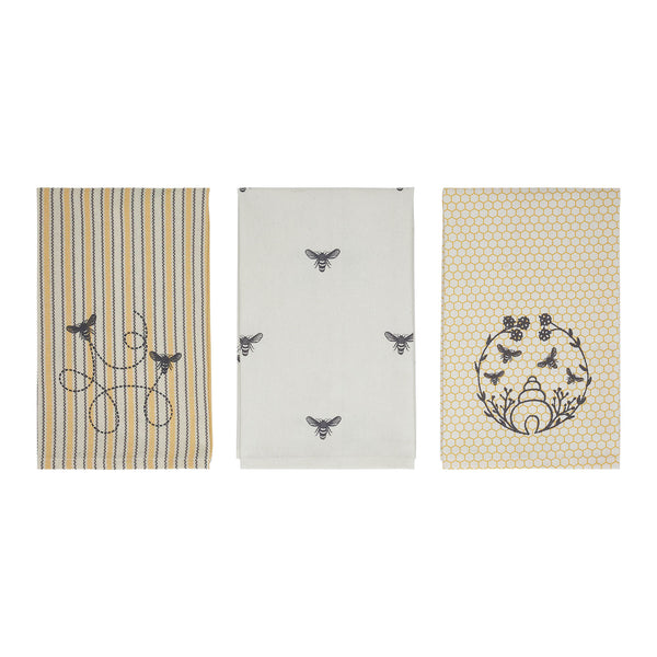 Buzzy Bees Tea Towel Set of 3 19x28