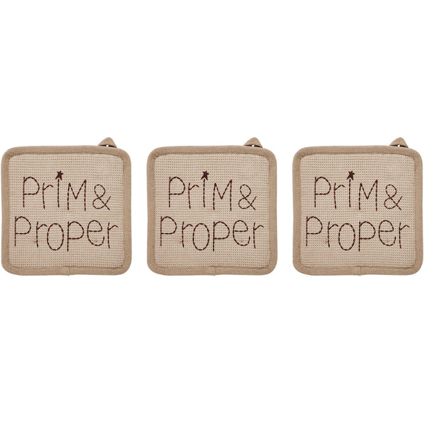Connell Prim & Proper Pot Holder Set of 3 8x8