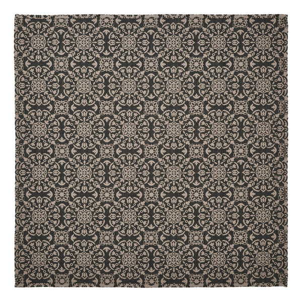 Custom House Black Tan Jacquard Table Topper 42x42