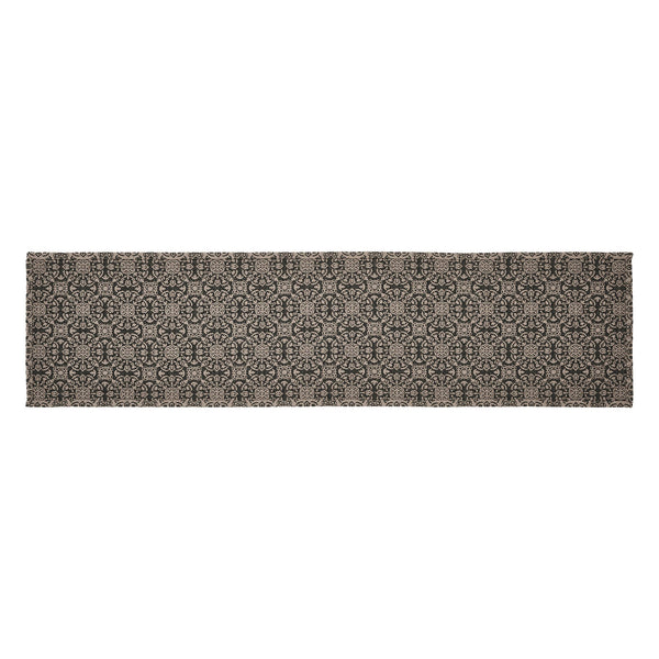 Custom House Black Tan Jacquard Runner 12x48