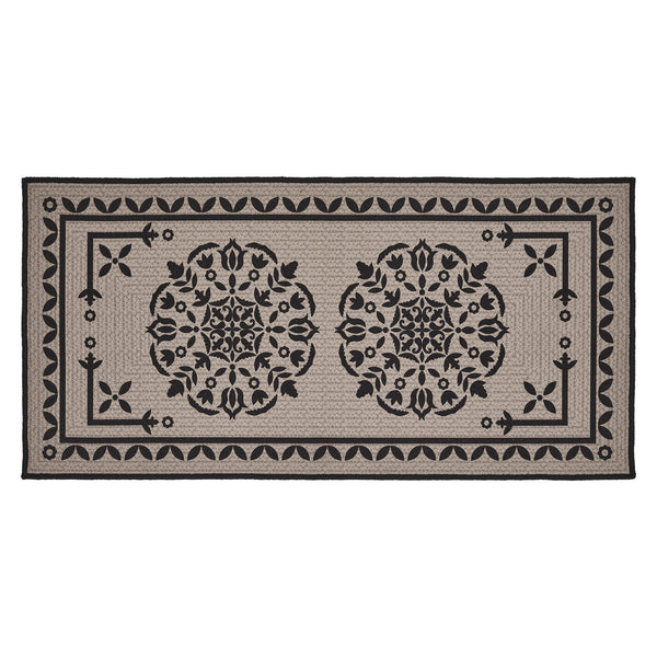 Custom House Black Tan Jacquard Polyester Bathmat 17x36