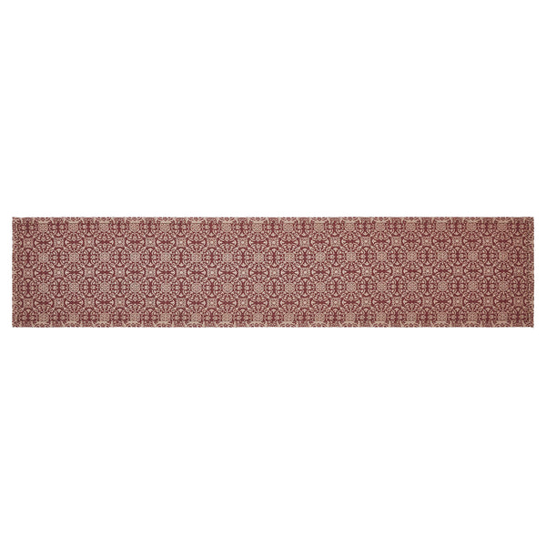 Custom House Burgundy Tan Jacquard Runner 12x60