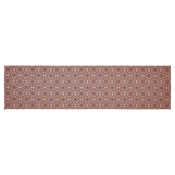 Custom House Burgundy Tan Jacquard Runner 12x48