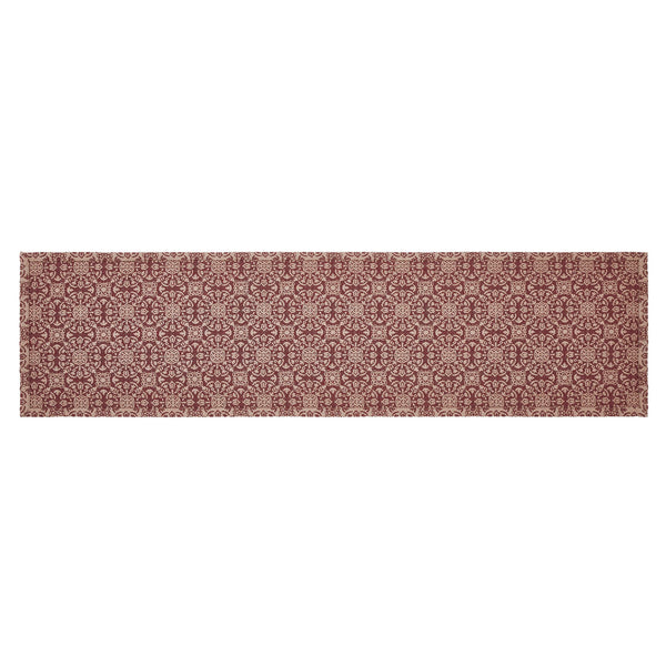 Custom House Burgundy Tan Jacquard Runner 12x48