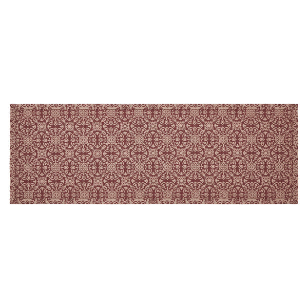 Custom House Burgundy Tan Jacquard Runner 12x36