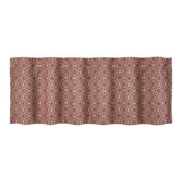 Custom House Burgundy Tan Jacquard Valance 18x60