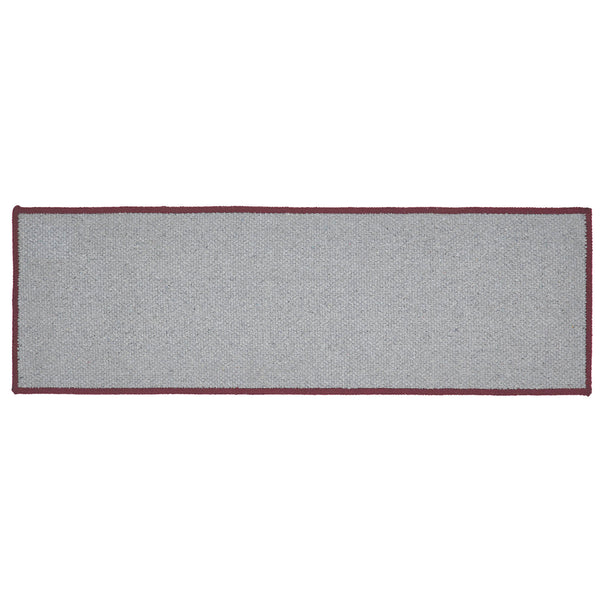 Custom House Burgundy Tan Jacquard Polyester Stair Tread Rect Latex 8.5x27