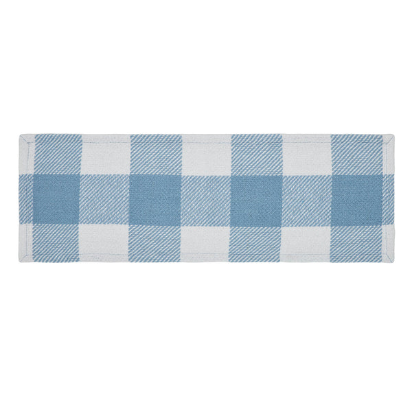 Annie Buffalo Check Blue Runner 8x24