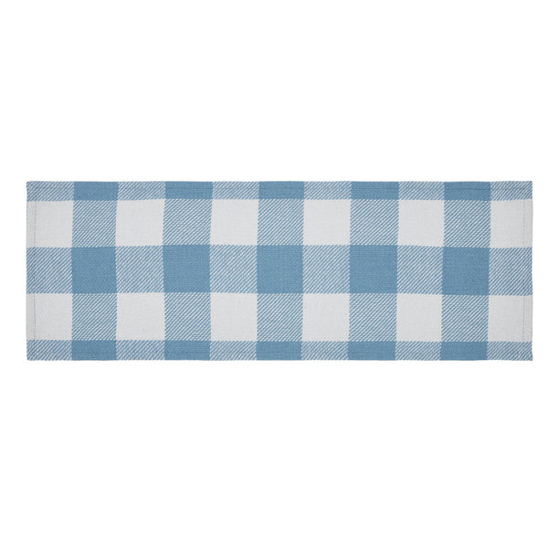 Annie Buffalo Check Blue Runner 12x36