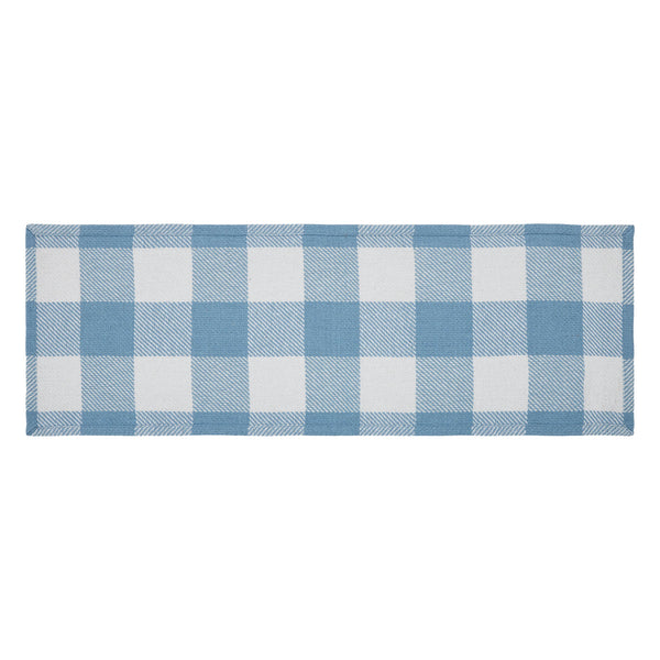 Annie Buffalo Check Blue Runner 12x36