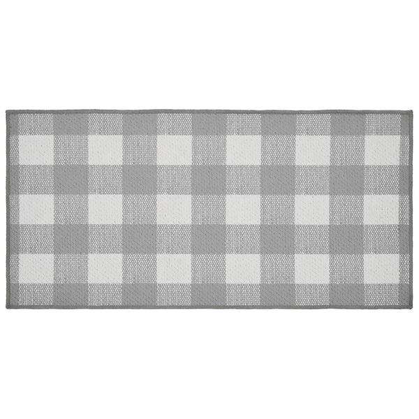 Annie Buffalo Check Grey Polyester Rug Rect 17x36