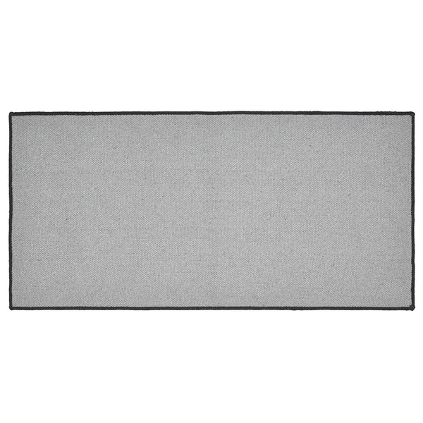 Black Check Polyester Rug Rect 17x36