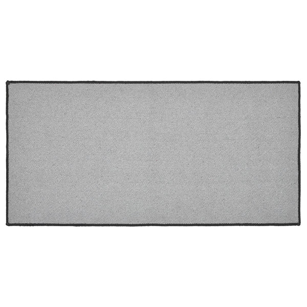 Black Check Welcome Polyester Rug Rect 17x36