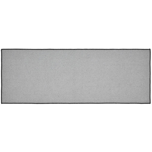 Black Check Welcome Polyester Rug Rect 17x48