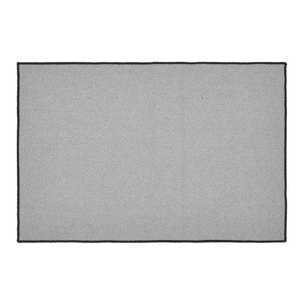 Black Check Welcome Polyester Rug Rect 24x36