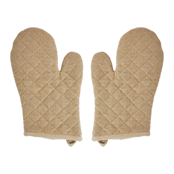 Burlap Natural Oven Mitt Set of 2