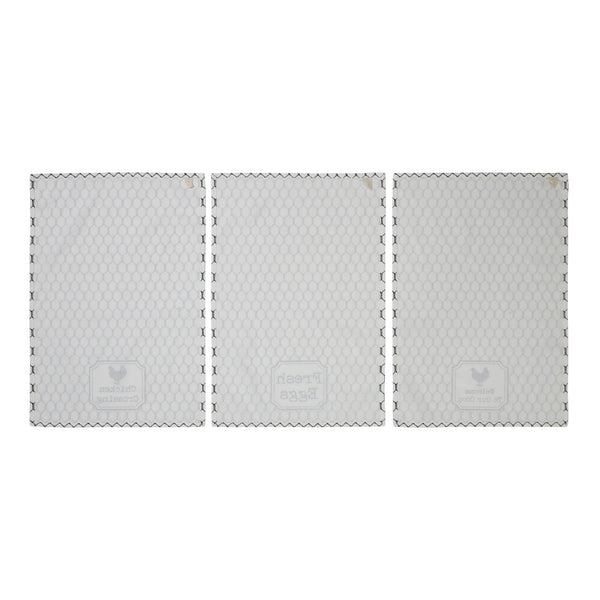 Down Home Chicken Crossing Tea Towel Set of 3 19x28