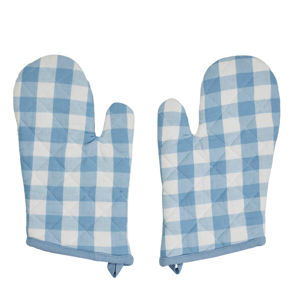 Annie Buffalo Check Blue Oven Mitt Set of 2
