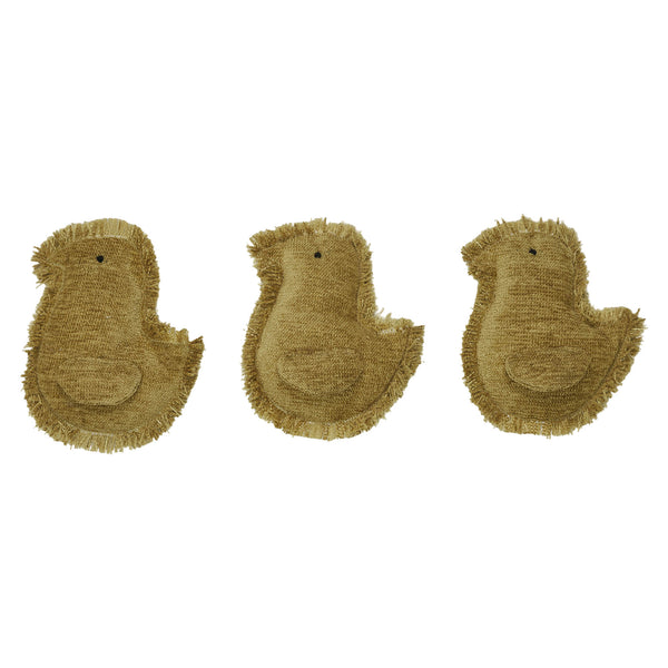 Spring In Bloom Primitive Baby Chicks Bowl Fillers Set of 3 5x4