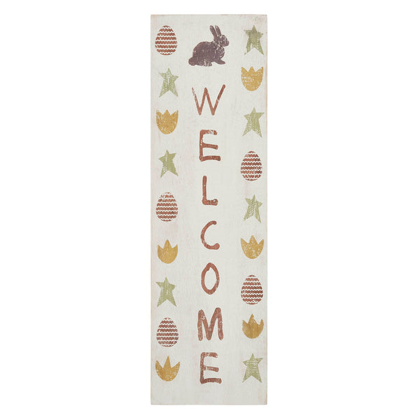 Easter Welcome Wooden Sign 20x6