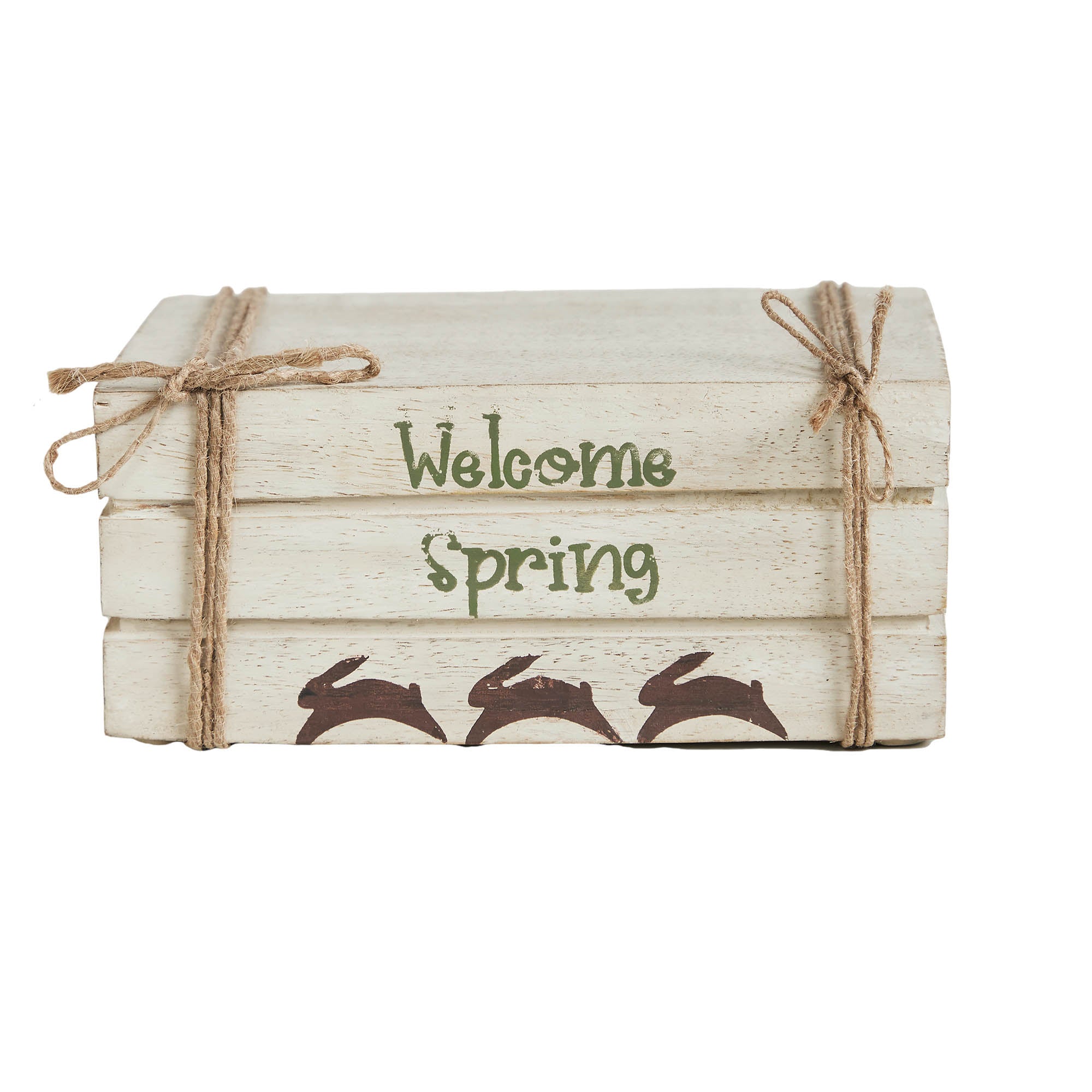 Spring Book Stack Welcome Spring Faux Book Stack 2.5x6x4 - Allysons Place