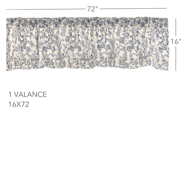 Blue Floral Valance 16Lx72W