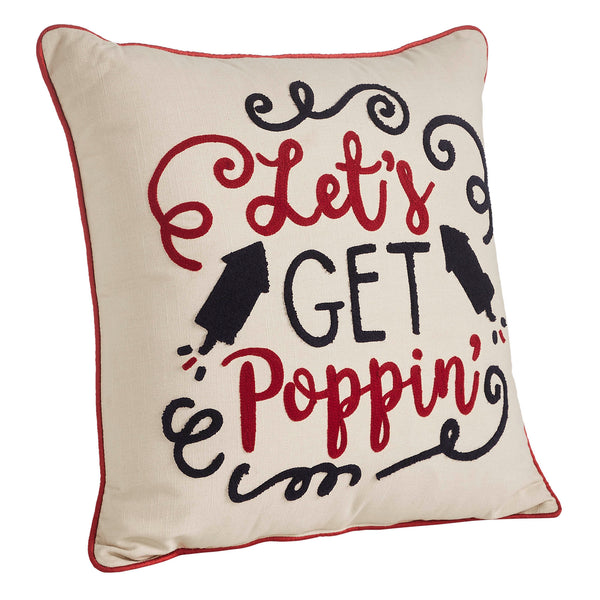 Let's Get Poppin Pillow 18x18