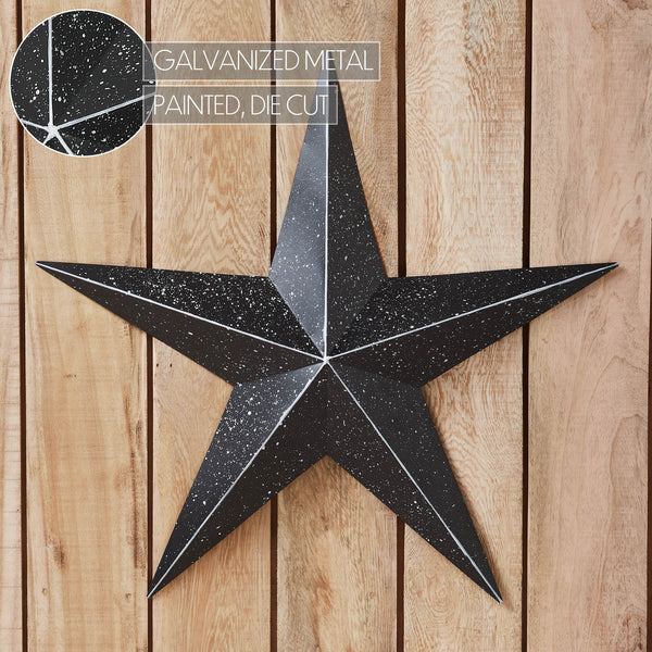 Metal Star Speckled Black Distressed 24x24