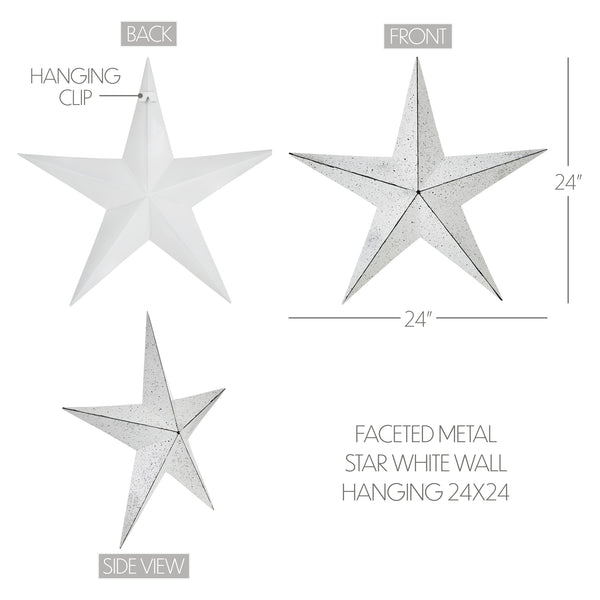 Metal Star Speckled White Distressed 24x24