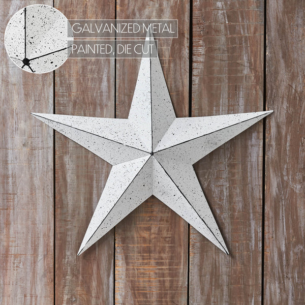 Metal Star Speckled White Distressed 24x24