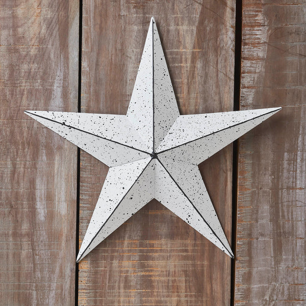 Metal Star Speckled White Distressed 12x12