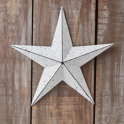 Metal Star Speckled White Distressed 12x12