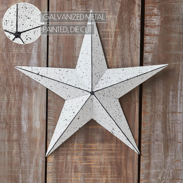 Metal Star Speckled White Distressed 12x12
